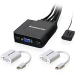 GCS72MDPKIT | Iogear 2-Port VGA and Mini DisplayPort KVM Kit Cables Included KVM / audio switch 2 ports